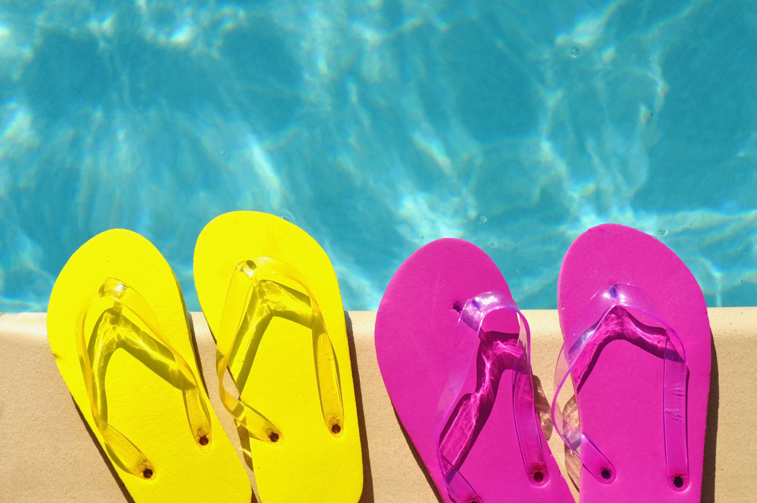 double flip flops by pool | Bender JCC